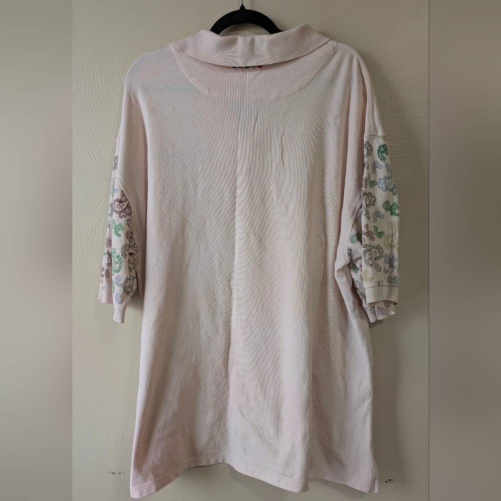 COOGI Vintage Paisley Sleeve Polo, Light Pink, Size 4XL - Picture 10 of 10
